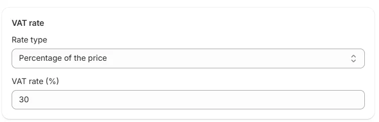 percentage-based VAT