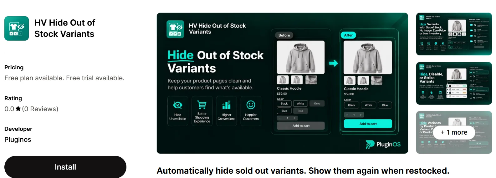 Automatically hide sold out variants