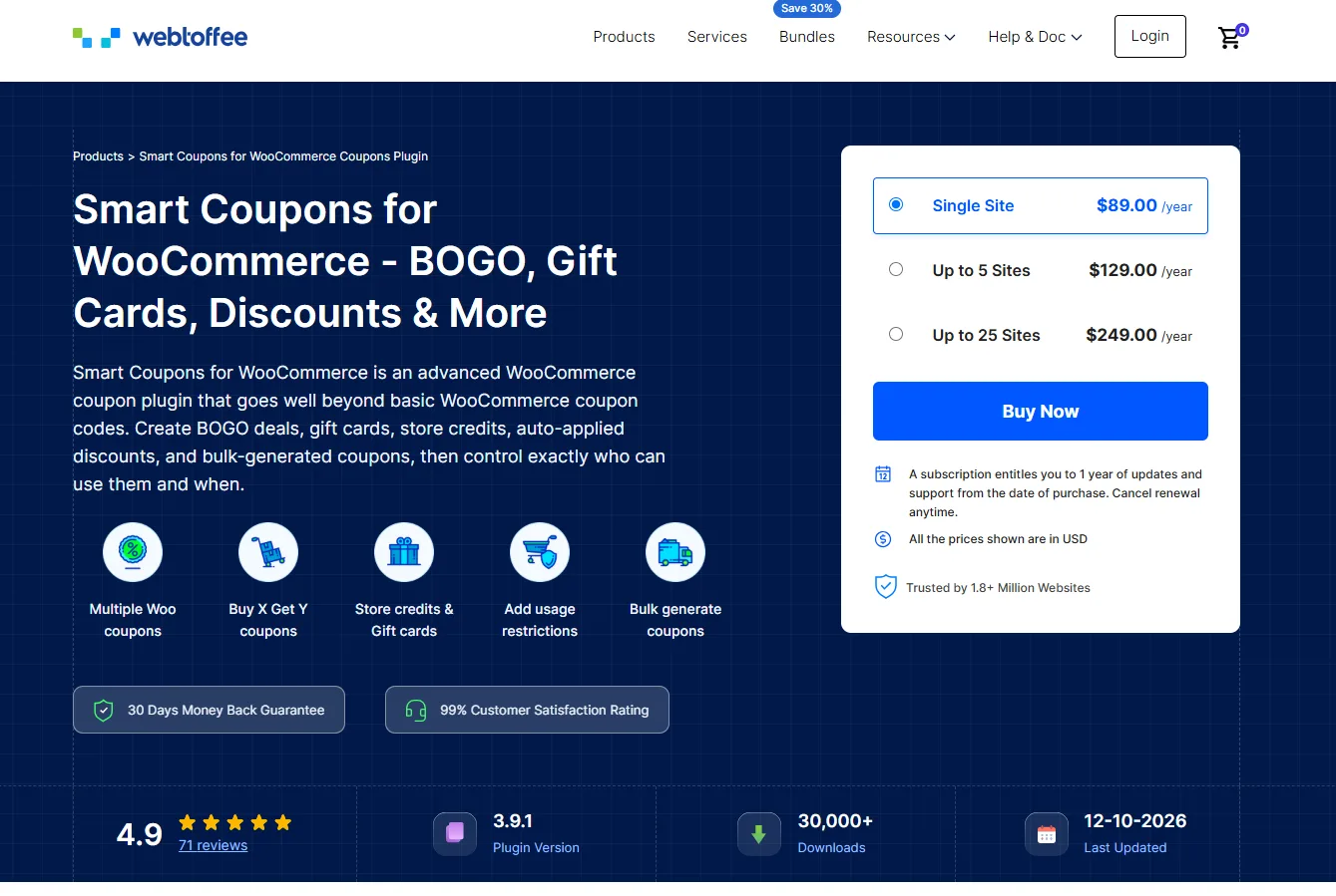 Woocommerce coupon plugin by WebToffee