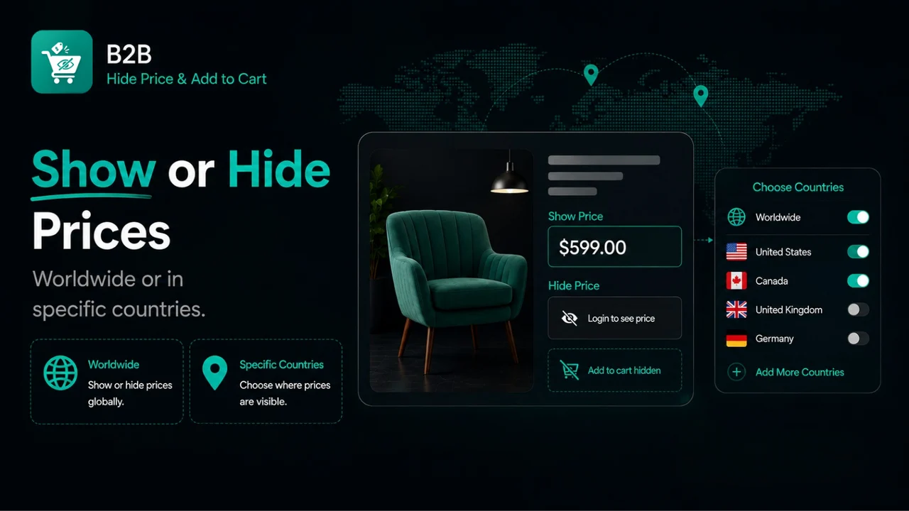 Hide product prices in selected countries