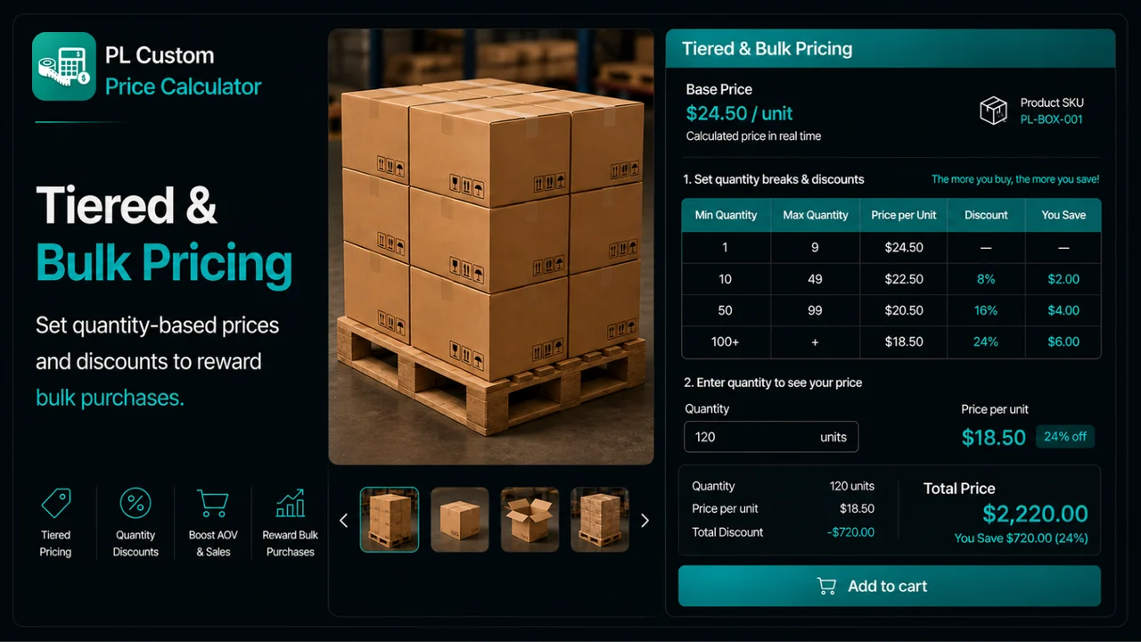 Set quantity-based pricing tiers and bulk discounts