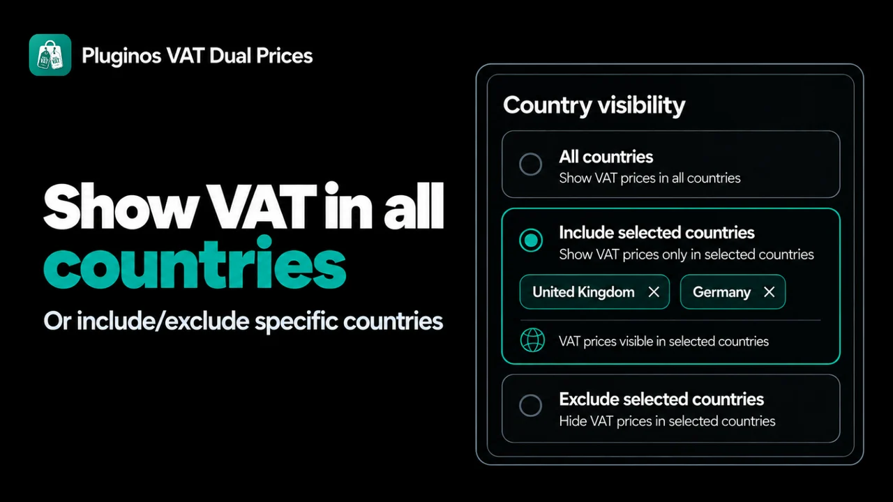 Show VAT prices in all or selected countries