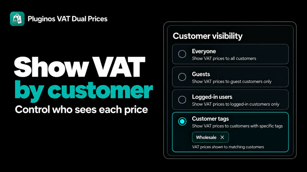 Show VAT prices by customer login status or tag